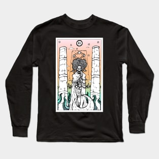 Rainbow Tarot Priestess Long Sleeve T-Shirt